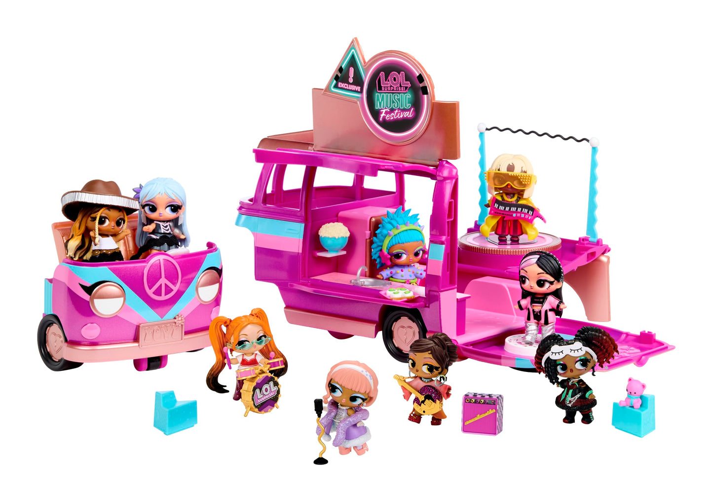 LOL Surprise Music Festival Tour Bus - 5-in-1 Playset, Exclusive Doll Included, Great Gift for Kids Ages 4+