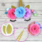 38 PCS Unicorn Cake Topper Unicorn Flower Cake Decorations with Flowers Balls Stars Unicorn Happy Birthday Cake Decorations (Flower)