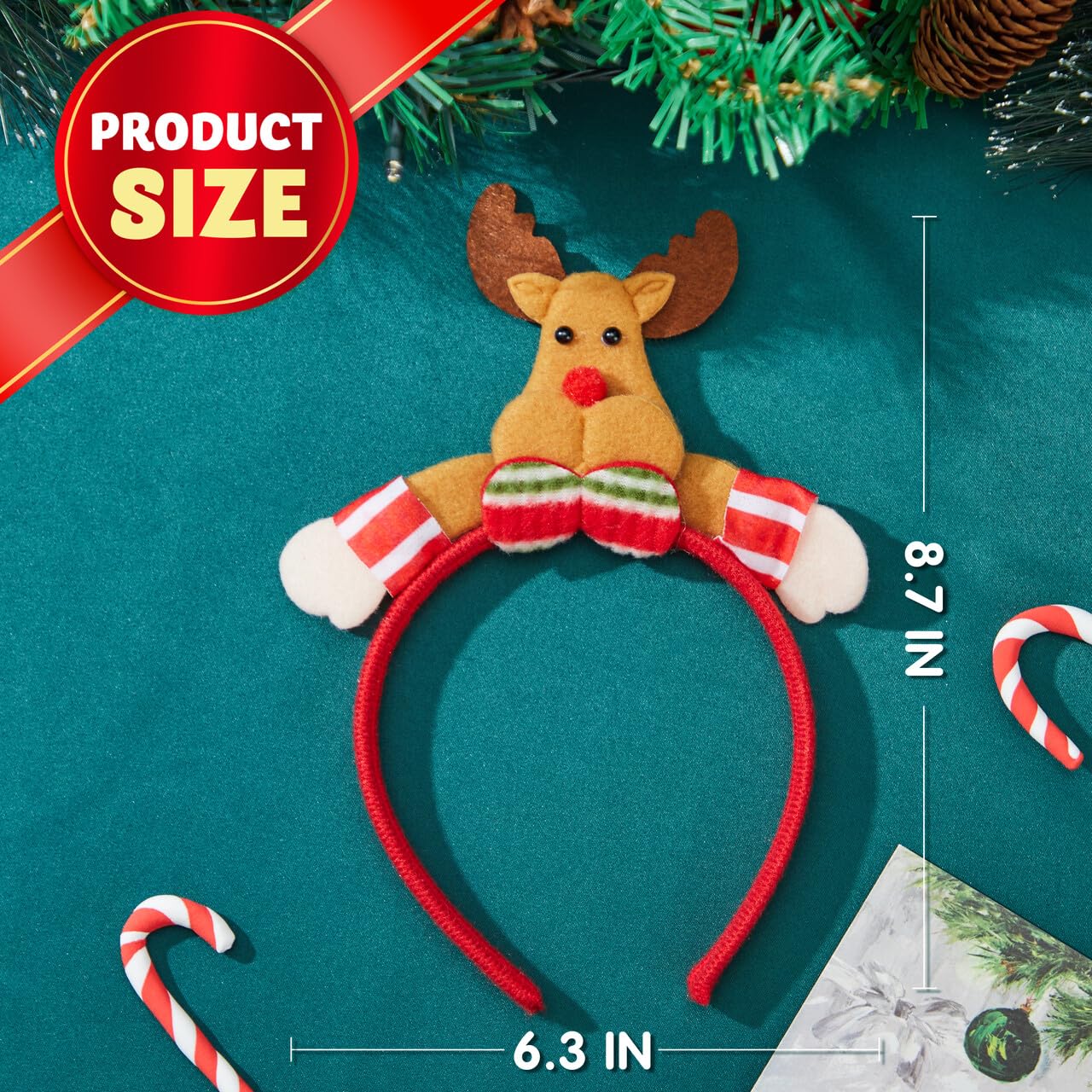 JOYIN 12 Packs Christmas Headbands with Assorted Design Christmas Headwear Holiday Headbands Accessories for Women Men Christmas Parties Xmas Holiday