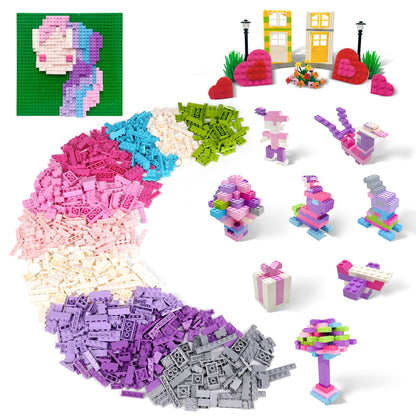 ekuzi Creative Building Blocks Set Compatible with Major Brands Classic, Includes Dual-Sided and Single-Sided Baseplates, Variety of Accessories