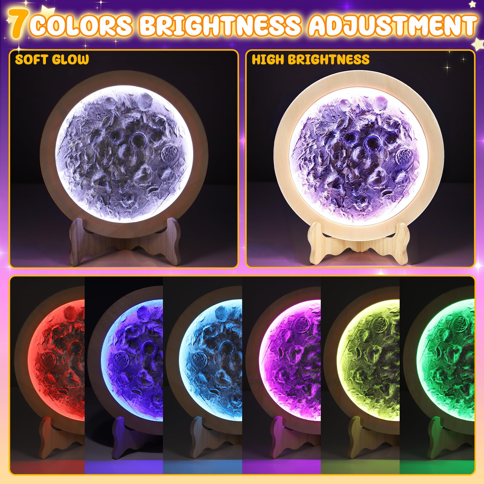 HCHILDHOOD DIY Moon Lamp Night Light Kit, Make Your Own Moon Lamp with Colourful RGB Light Arts and Crafts for Kids Ages 3-12, Creative Activity