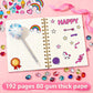 2 Pack Journal Kit for Girls, 192 Pages Kids Diary, Unicorn Pony Axolotl Spiral Notebook for 6-12 Year Old Girl, Art Crafts Scrapbook, Teen Tween Girl