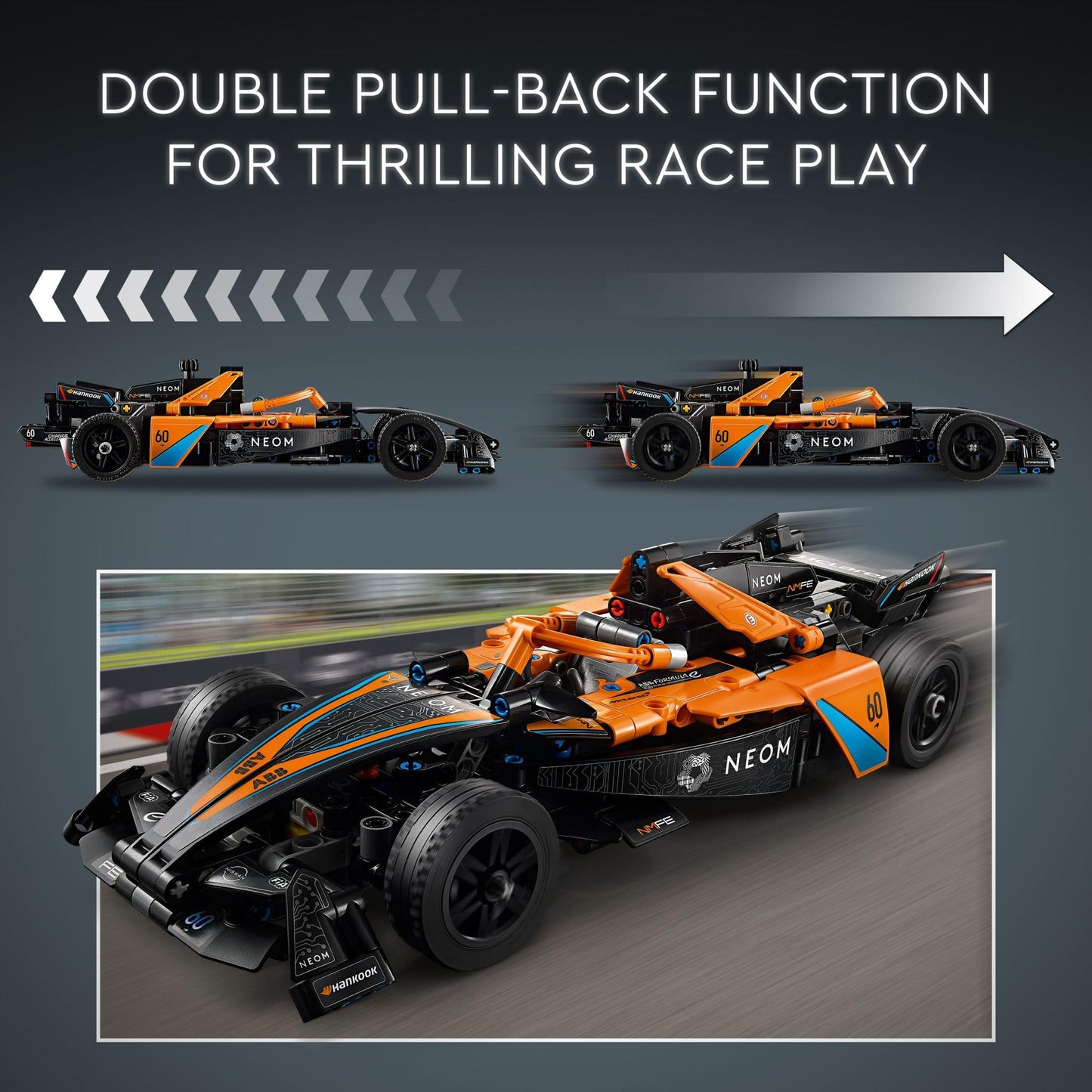 LEGO Technic NEOM McLaren Formula E Toy Cars - Building Toy for Kids, Boys & Girls, Ages 9+ - McLaren Race Car with V10 Engine & Steering - Gift Idea