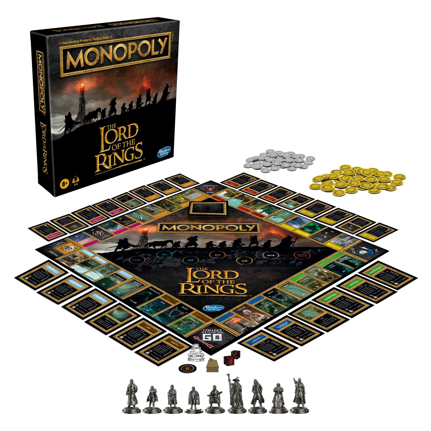 Hasbro Gaming Monopoly: The Lord of The Rings Edition Board Game Inspired by The Movie Trilogy, Play as a Member of The Fellowship, Ages 8 and Up