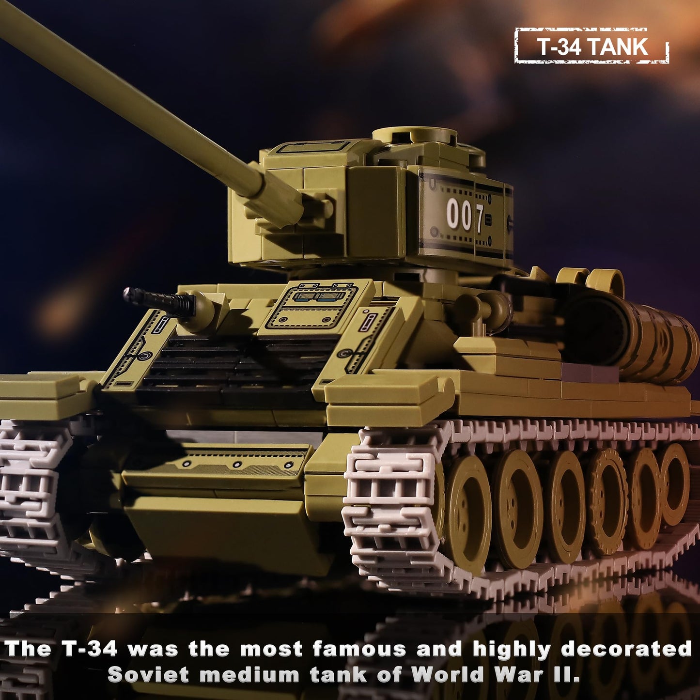 WW2 Army Tank Toys Building Sets Compatible with Lego, Create a Soviet T-34 & German Panzer 38(t) Tank, Great Military Model Toy Gift for Boys, Kids
