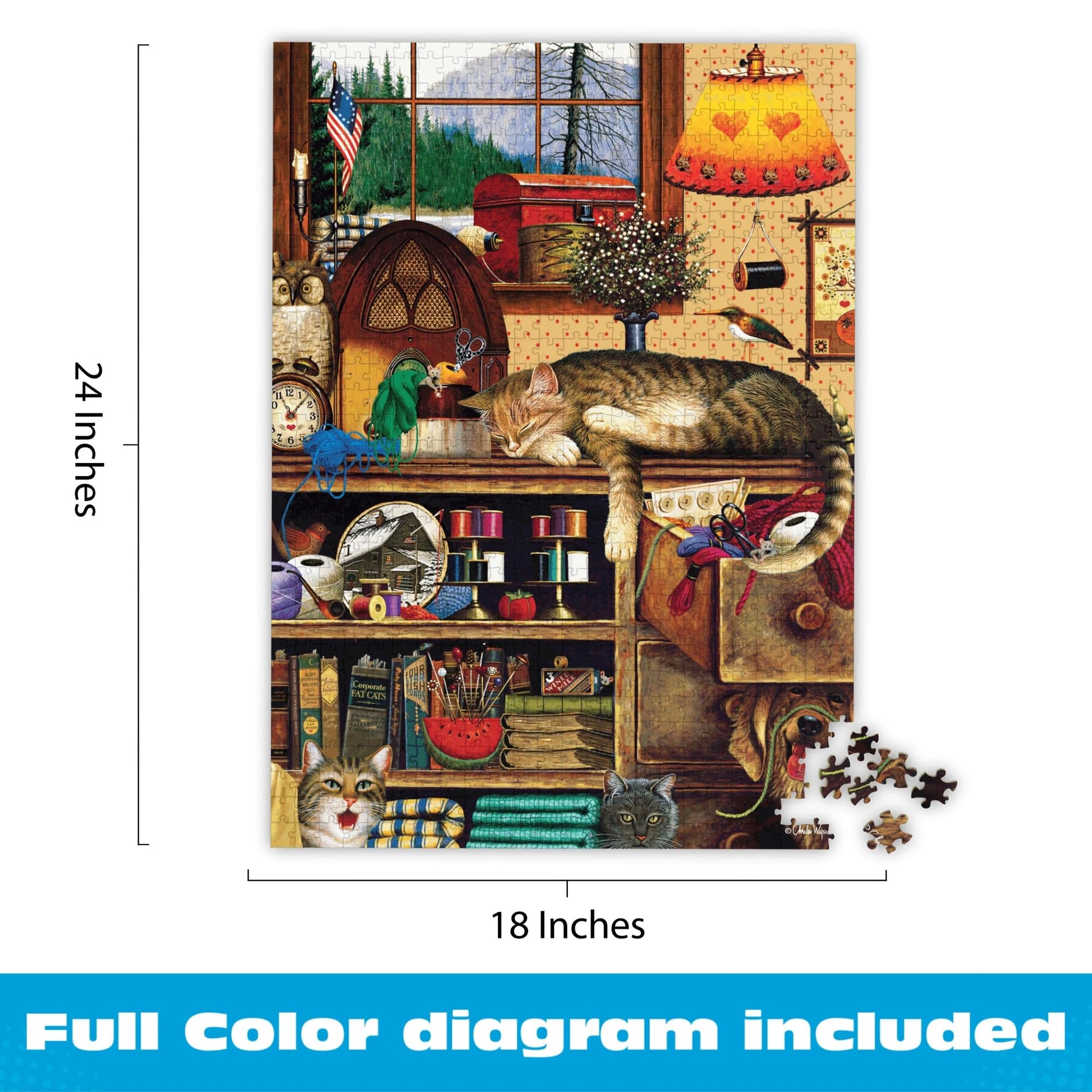 Buffalo Games - Charles Wysocki Yarn Duty - 750 Piece Puzzle for Adults