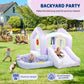 (2026 New) JOYMOR 6 in 1 Grandient Style Inflatable Bounce House for Ages 3-6 w/Ball Pit, Ring-Toss Game, Basketball Hoop and Slide, Bounce House