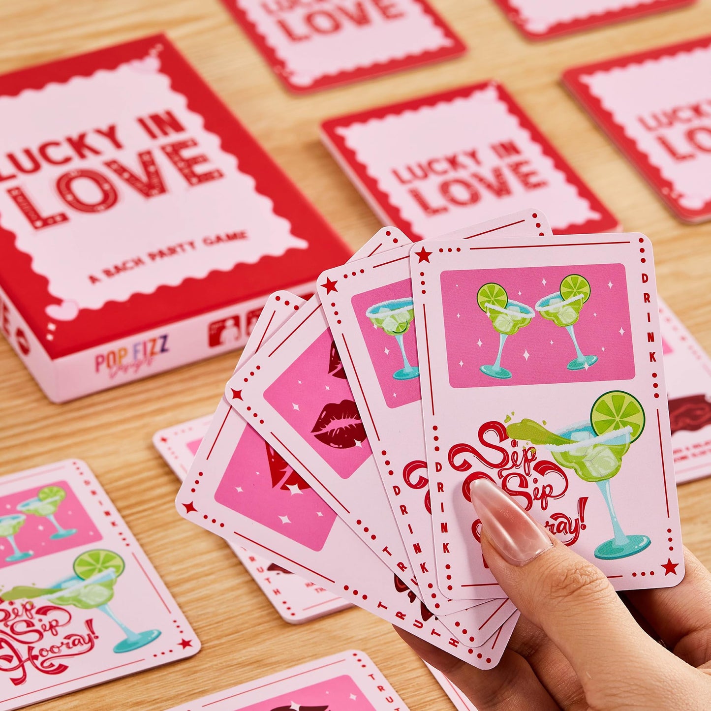 Pop Fizz Designs Lucky in Love I Hilarious Bachelorette Party Game for Adults I Bachelorette Party Games, Girls Night in Card Game I Perfect Bride