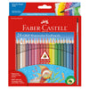 Faber-Castell Grip Watercolor EcoPencils | 24 Watercolor Pencil Set with Brush | Draw, Blend & Paint | Kids Art Set, Art Supplies for Kids | Beginner