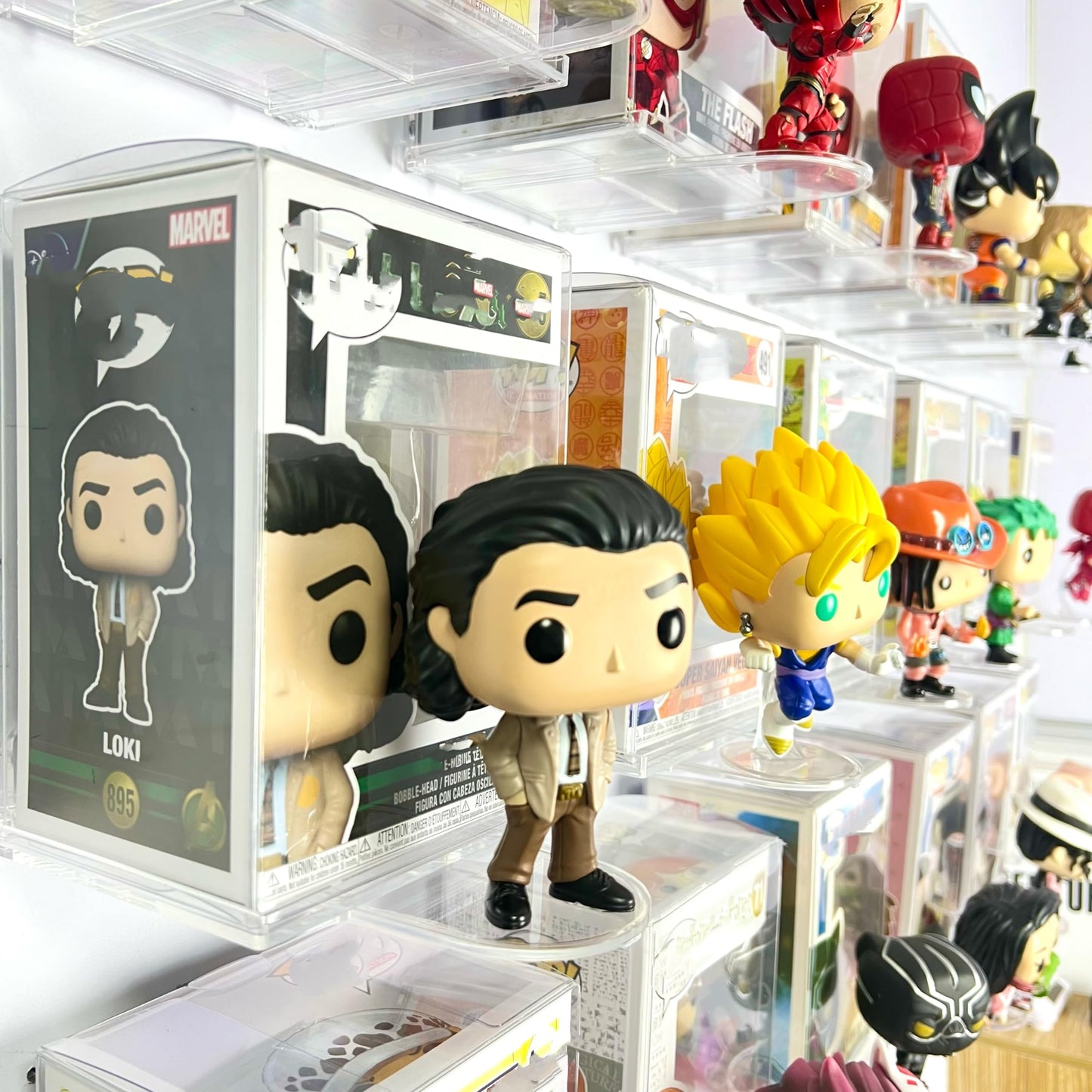 NLDSDSPH 10-Pack Collapsible Acrylic Shelf, Compatible with Funko Pop Figure Collection Case (4.5" x 3.5") Or Display Case for Boxed Characters