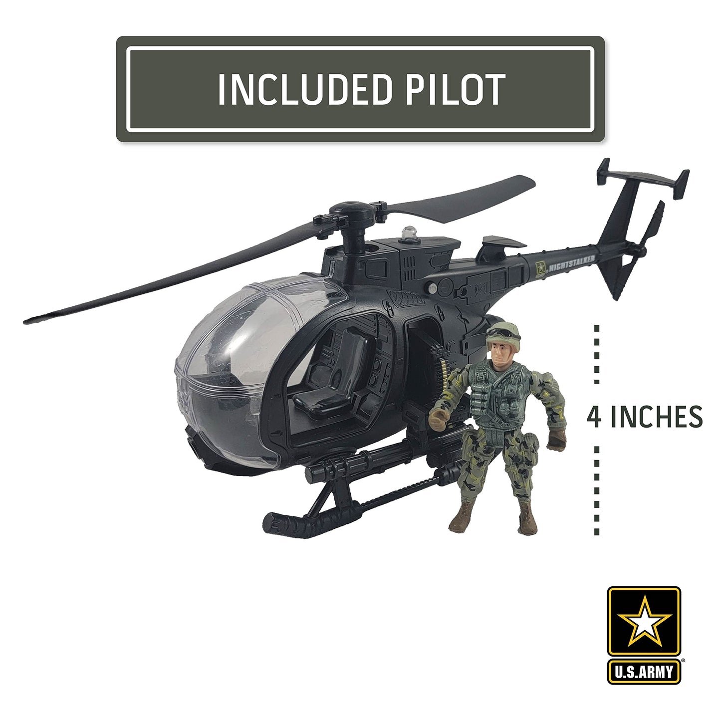 Lollipop U.S. Army Night Stalker Helicopter with Soldier Figure and Light/Sound