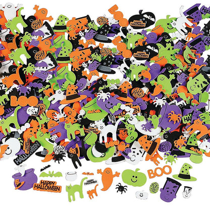 OTC 500 Assorted Halloween Foam Craft Stickers - Self Adhesive Shapes
