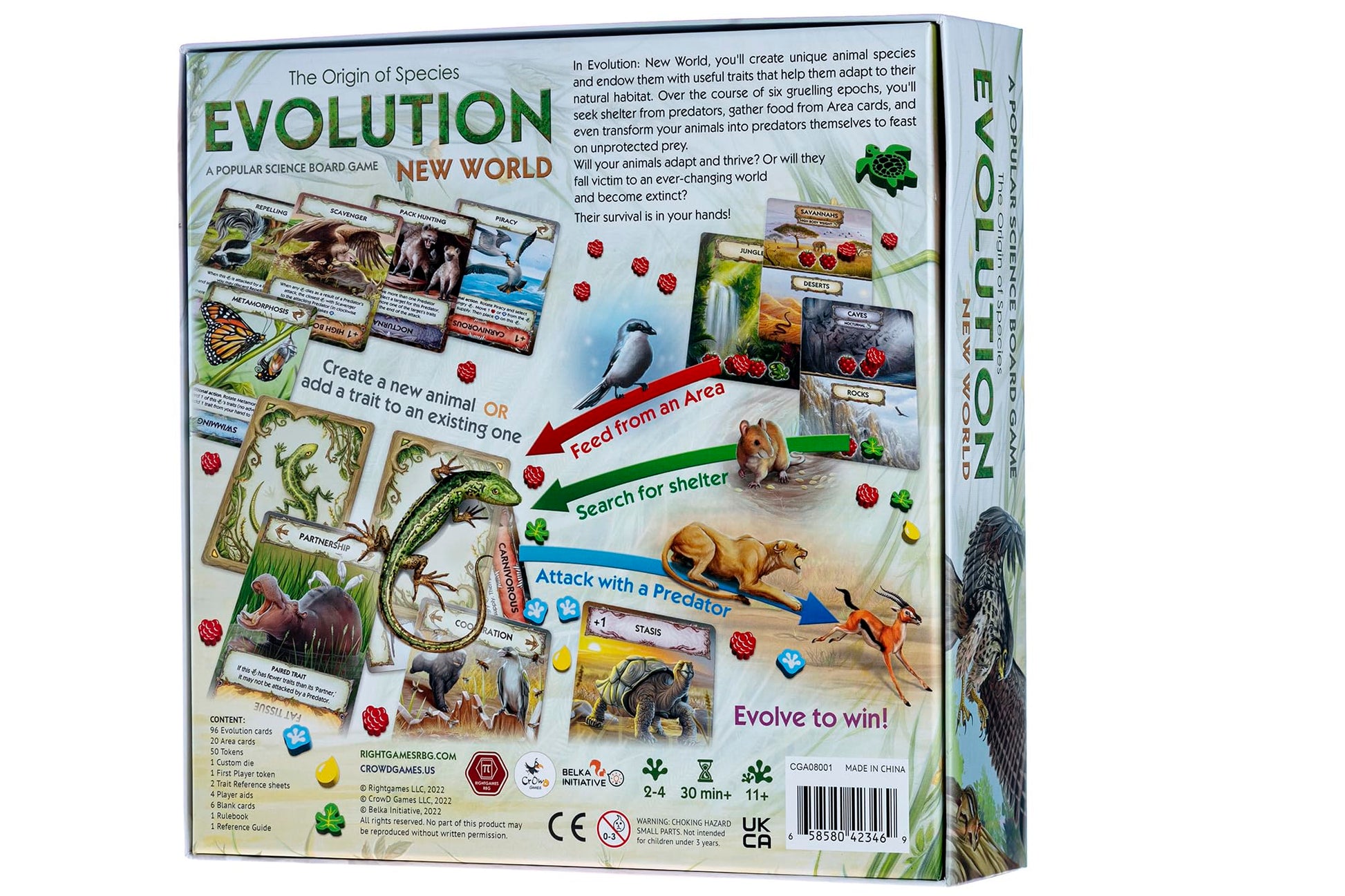 Evolution: New World Board Game | 2-4 Players | Ages 11 and up | Science Game | Animals| Card Games | Nature Board Game | Hand Management | Average