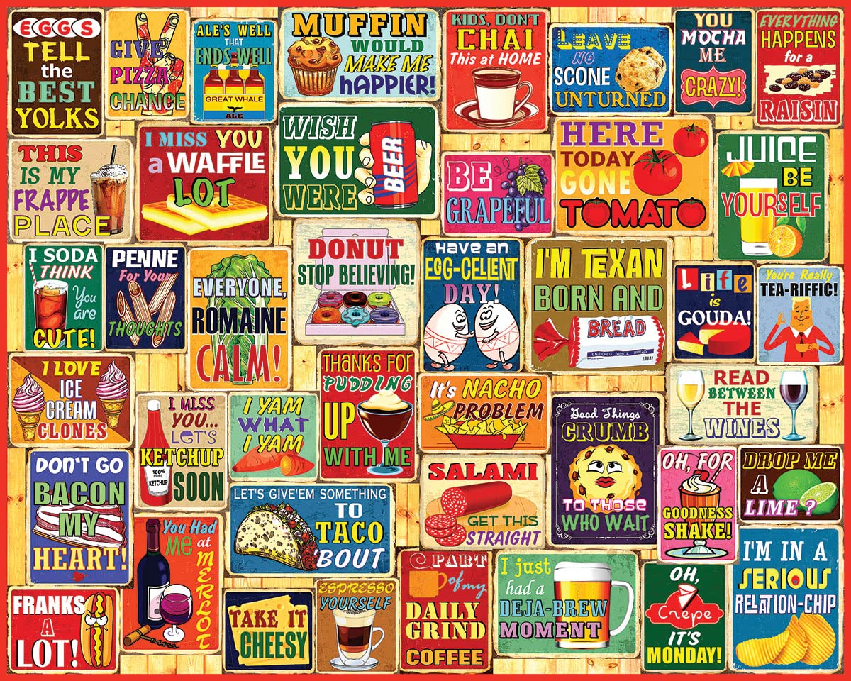 White Mountain 1000 Piece Jigsaw Puzzle Fun Sayings, Food & Drink Puns