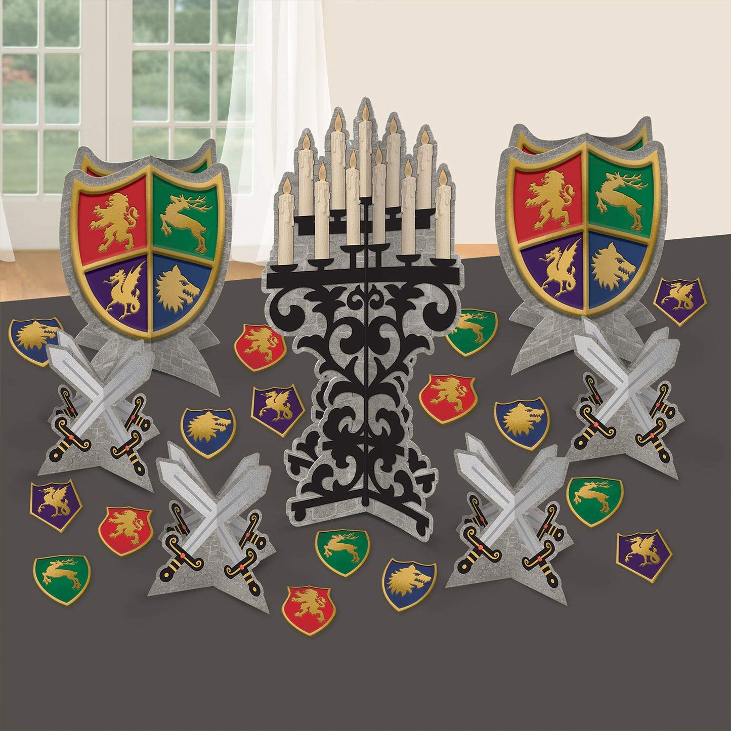 amscan 280104 Medieval Table Decorating Kit-8 Pcs