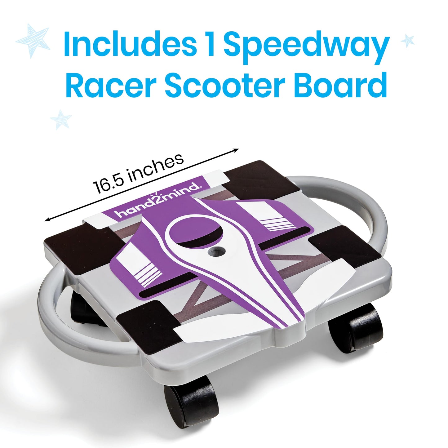 hand2mind Purple Speedway Racer Scooter Board, Gross Motor Toys, Ages 5+