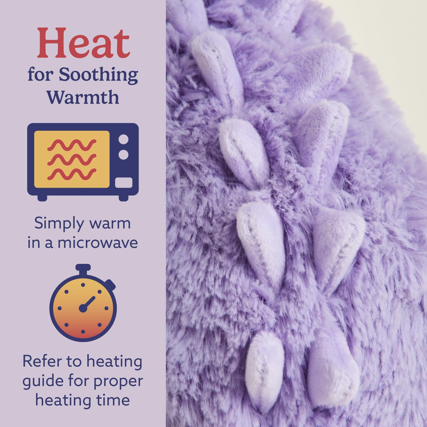 warmies Microwavable Stuffed Animals, Purple Long Neck Dinosaur - Heated Stuffed Animal Plushie for Warmth & Comfort - Soft Plush Toys