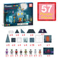 PicassoTiles Scary Haunted House Magnetic Tiles Building Block with 8 Halloween Theme Action Figure Magnet Construction Toy Kit Double-Sided Mansion