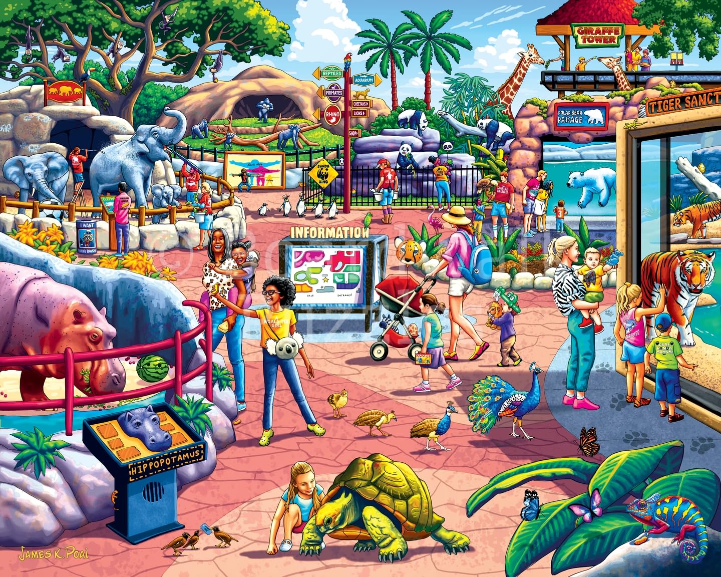 Boardwalk The Zoo 500 Piece Jigsaw Puzzle Fun Family Animal Puzzles with Premium Box, Gift for Adults and Family 16"x20"