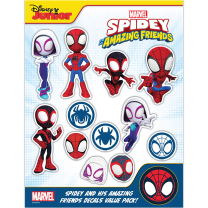 Marvel Spidey and His Amazing Friends Decals - Set of 12 Spidey, Spin, Ghost Spider Vinyl Stickers for Car Water Bottle Bike Helmet Laptop Skateboard