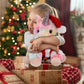DolliBu Santa Rainbow Unicorn Stuffed Animal Plush Toy - Super Soft Dress Up with Red Santa Claus Outfit, Cute Unicorn Gift Perfect Holiday with Name