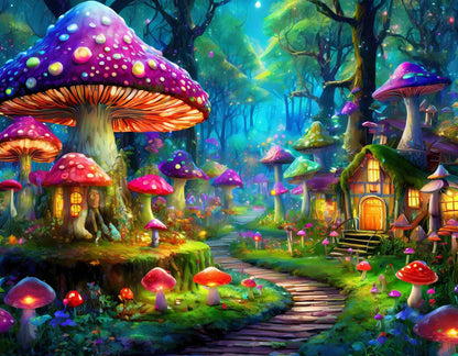Majestic Mushroom Path 500 Piece Jigsaw Puzzle for Adults