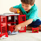 Green Toys Fire Station Playset - 8 Piece Pretend Play, Motor Skills, Language & Communication Kids Role Play Toy. No BPA, phthalates, PVC. Dishwasher