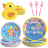 Fufuddz 96 pcs Rachell Cartoon Teacher Party Decorations, English Teacher Paper Party Plates and Napkins for 24 guests, Dinnerware Set for Fans Girls