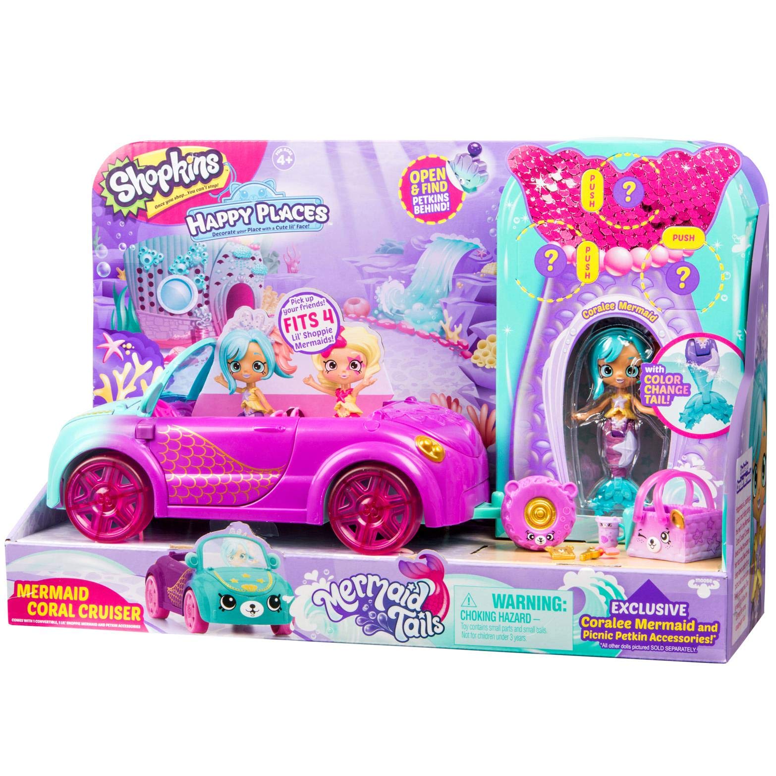 Shopkins Happy Places Mermaid Convertible, Multicolor (B07DYLC3H4)
