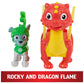 Paw Patrol, Rescue Knights Rocky and Dragon Flame Action Figures Set, Kids Toys for Ages 3 and up