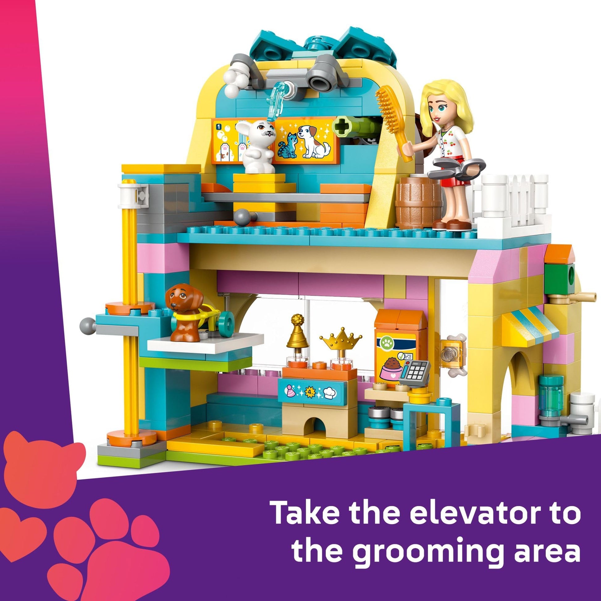 LEGO Friends Pet Accessories Shop Pretend Play Set - Building Toy for Kids, Girls and Boys, Ages 6+ - with 3 Minidolls, Toy Dog, Cat, & Rabbit - Gift