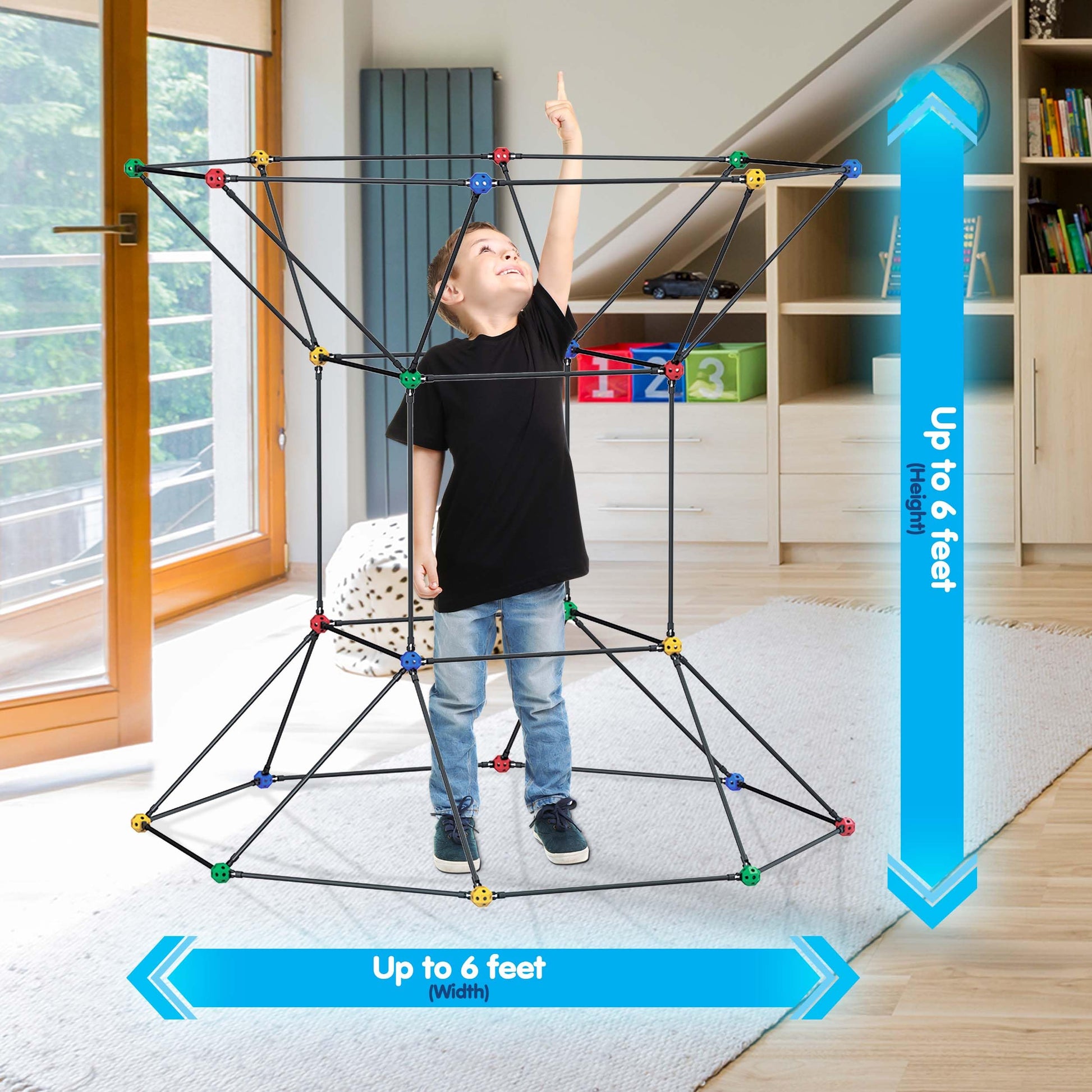 PicassoTiles Kids Fort Building Kit Playset 100 Piece Indoor and Outdoor Toy Set Fort Construction Builders Blocks Toys for Kids Boys Girls STEM