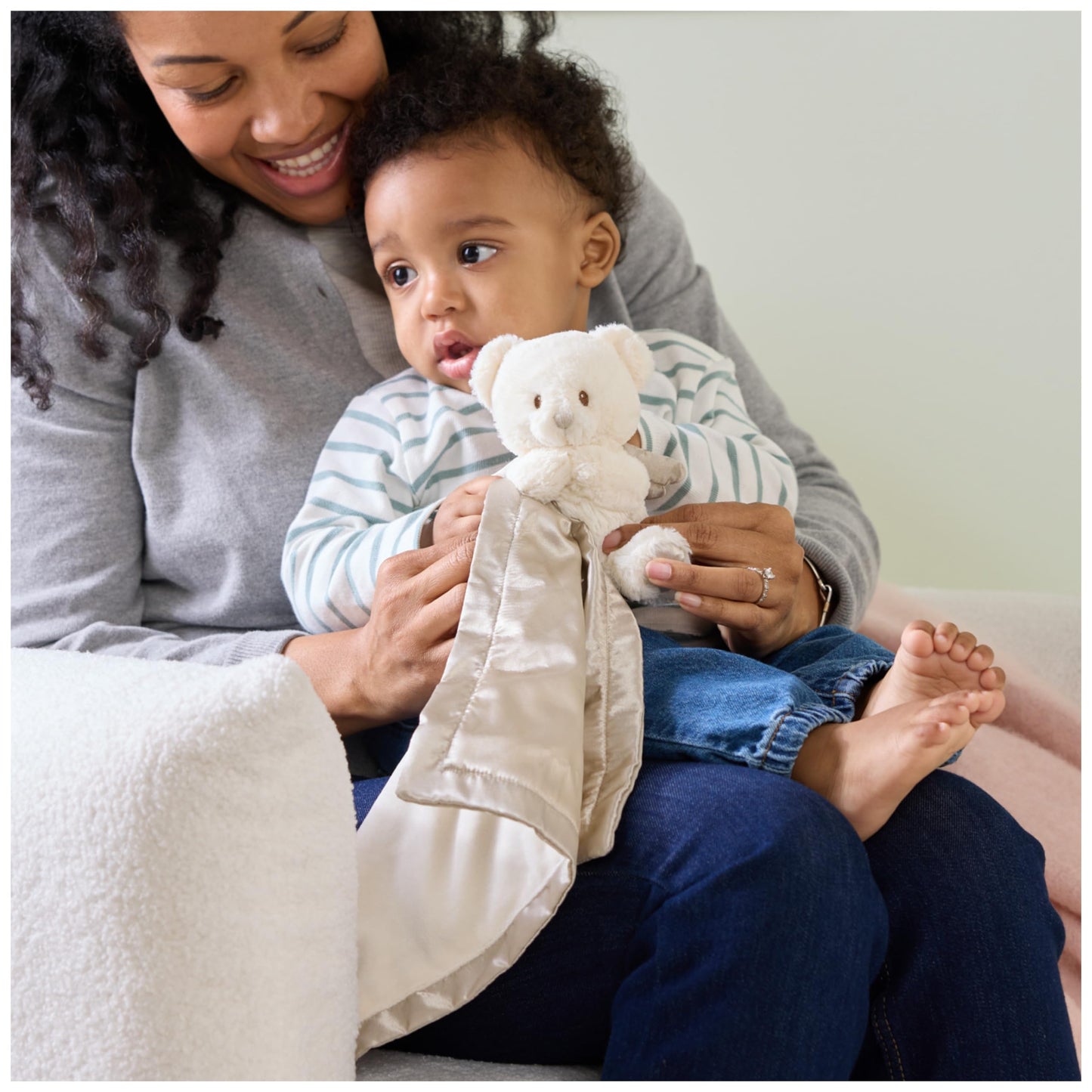 GUND Baby Angel Bear Lovey, Spiritual Teddy Bear Blanket Made from Recycled Materials, Plush Lovey for Babies and Newborns, White, 12”