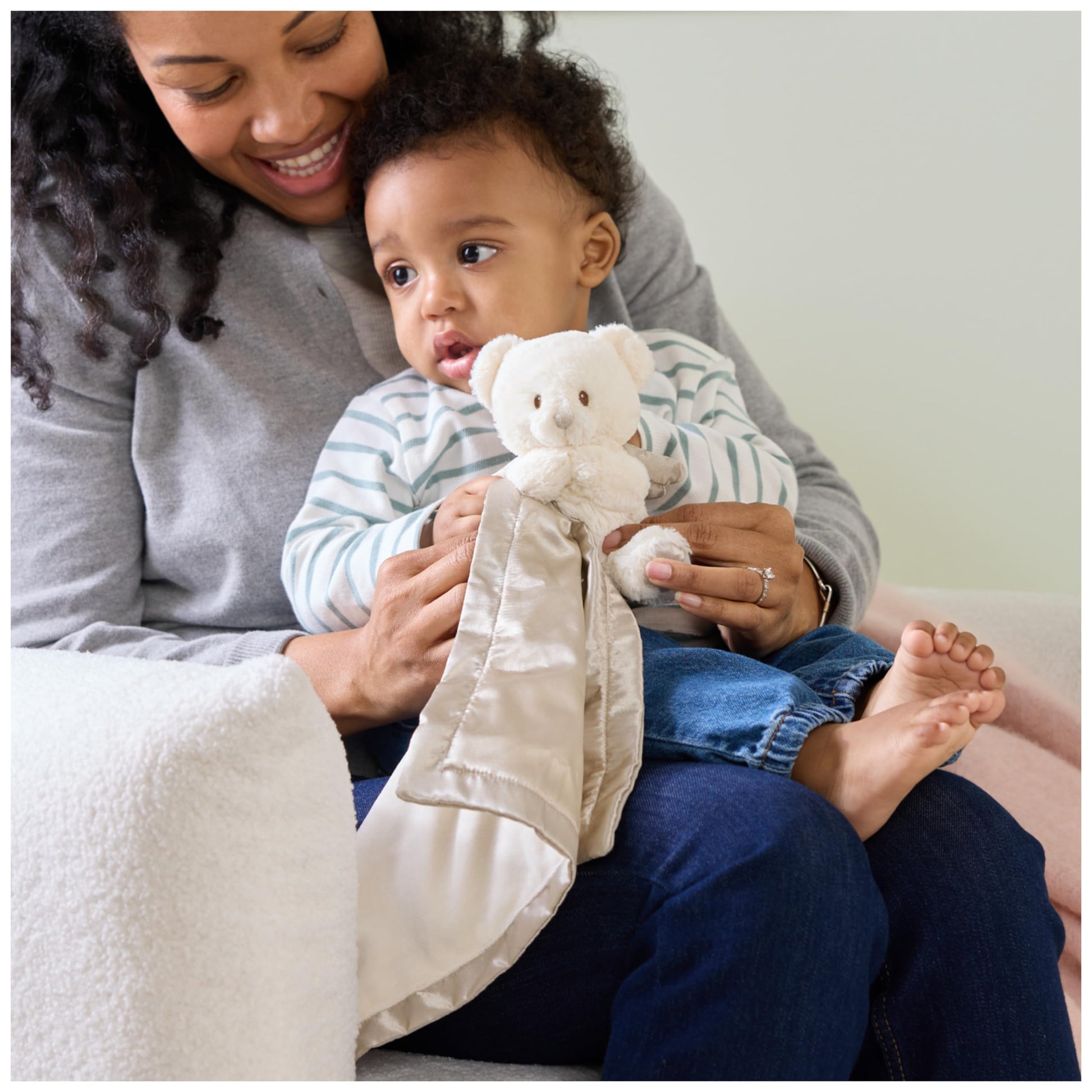 GUND Baby Angel Bear Lovey, Spiritual Teddy Bear Blanket Made from Recycled Materials, Plush Lovey for Babies and Newborns, White, 12”