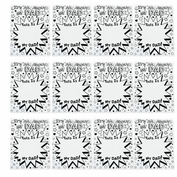 Fun Express All About My Dad Card Set of 12 - Giant Fathers Day Card from Kids to Color | DIY Fathers Day Crafts for Toddler, Preschool & Classroom |