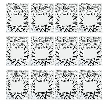 Fun Express All About My Dad Card Set of 12 - Giant Fathers Day Card from Kids to Color | DIY Fathers Day Crafts for Toddler, Preschool & Classroom |