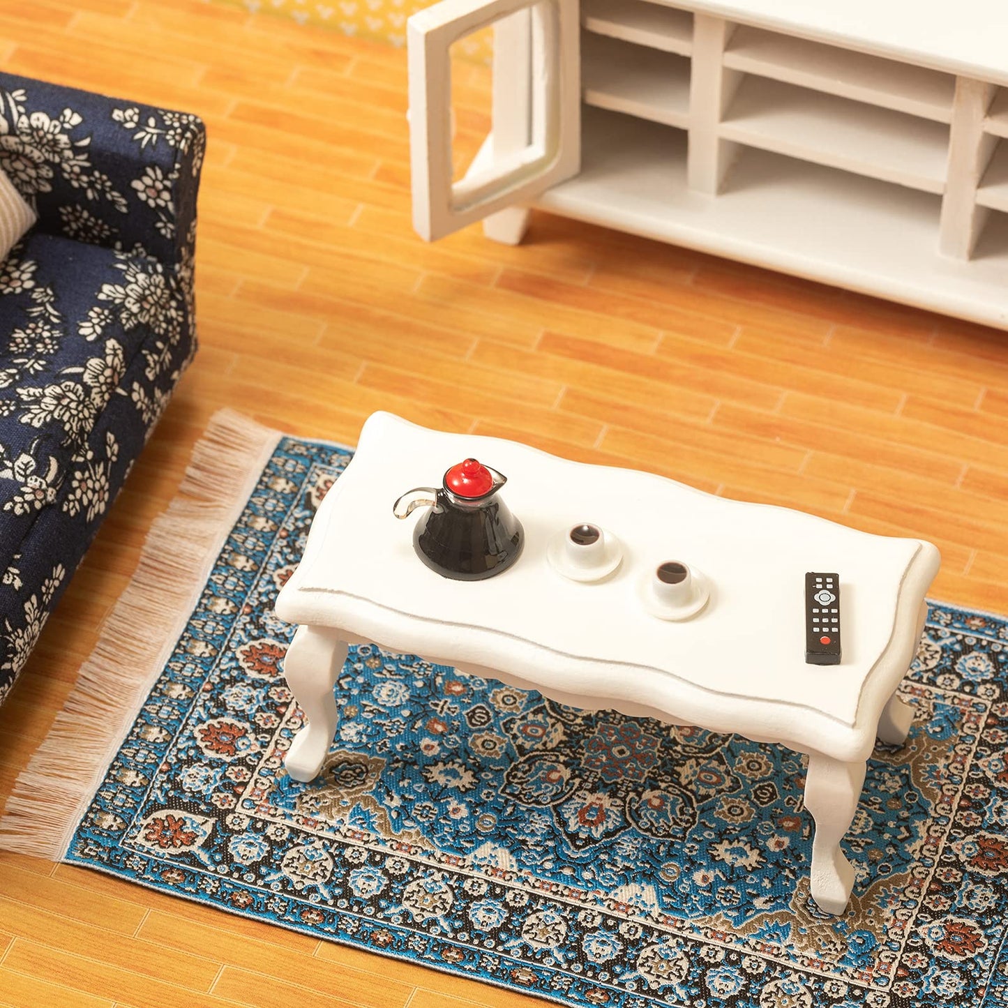SAMCAMI Miniature Dollhouse Furniture 1 12 Scale - Wooden Dollhouse Furniture Set for Dollhouse Living Room - Doll House Furniture Incl Sofa, TV
