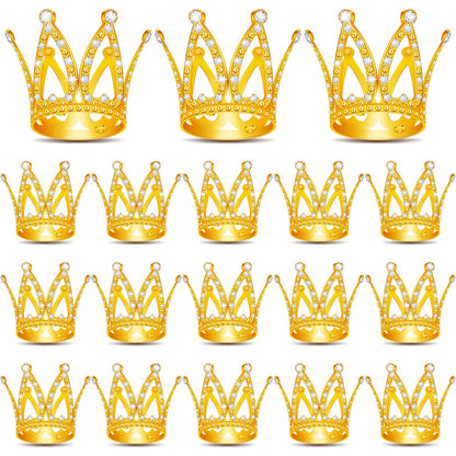 18 Pcs Mini Crown Cake Topper, Tiara Birthday Cake Toppers