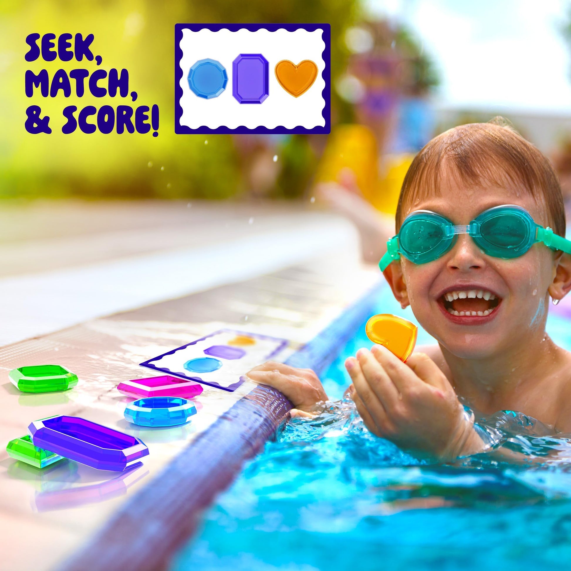 Dan&Darci Pool Gem Hunt Diving Game for Kids - Pools Toys for Kid Ages 6 7 8 9 10 11 12 Year Old - Water Games Swimming Dive Toy - Gifts for Girls