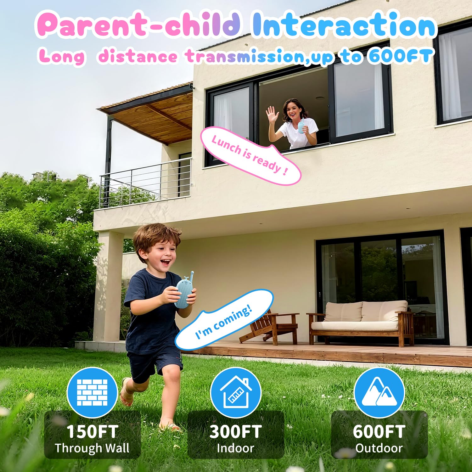 Upgraded Video Walkie Talkies for Kids, 2 Pack Rechargeable Voice/Video Call Kids Walkies Talkies, Toddler Toys for Indoor, Outside, Camping, Hiking