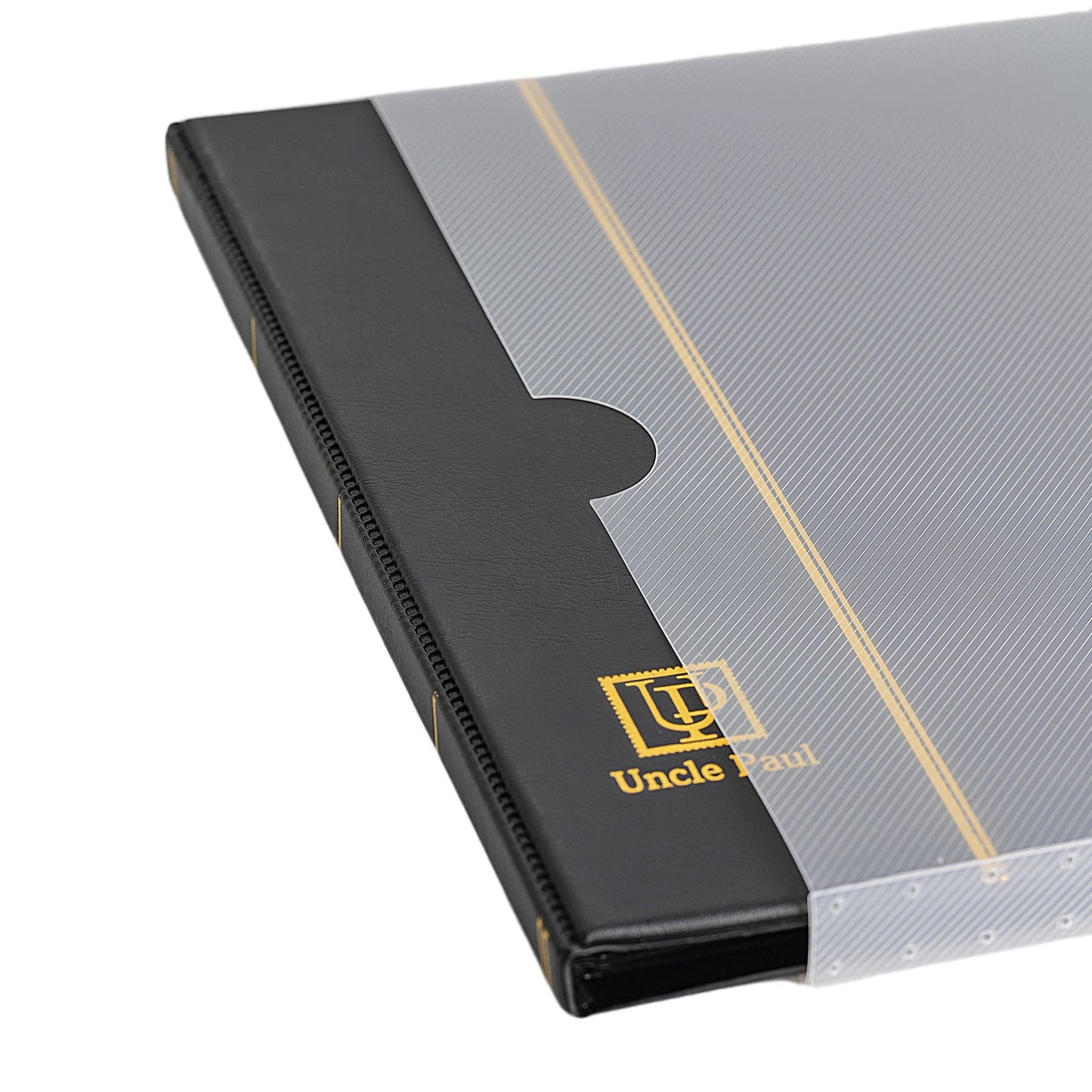 Stamp Albums 160 Pockets - Stockbooks with 30x197mm Sleeves, 10 Double Sided Black Page with Leatherette Padded Black Cover, Collection Storage Folder