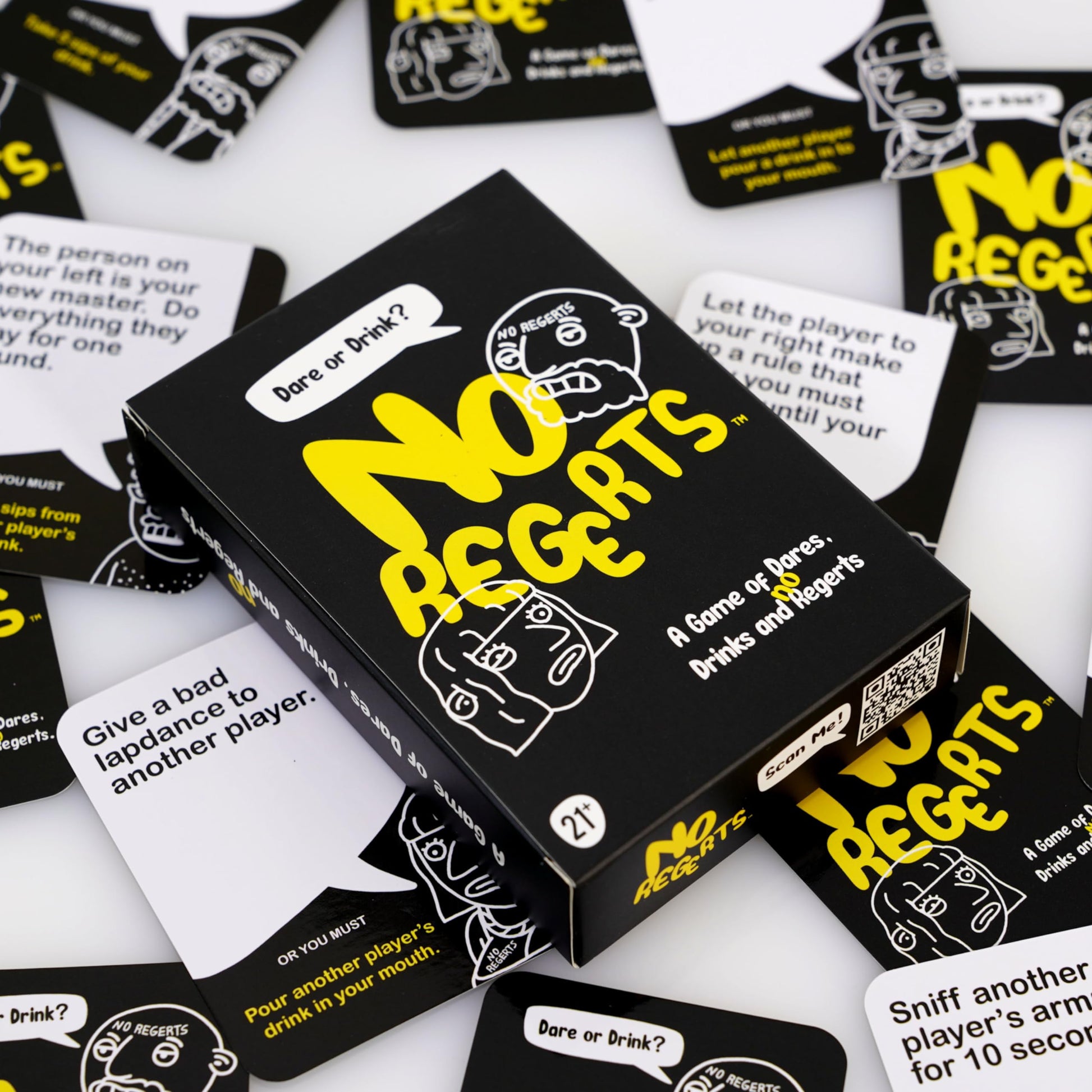 Mojo Games, No Regerts - A Game of Dares, Drinks and No Regerts. Adult Card Game for Game Night, Drinking Game, Party Game