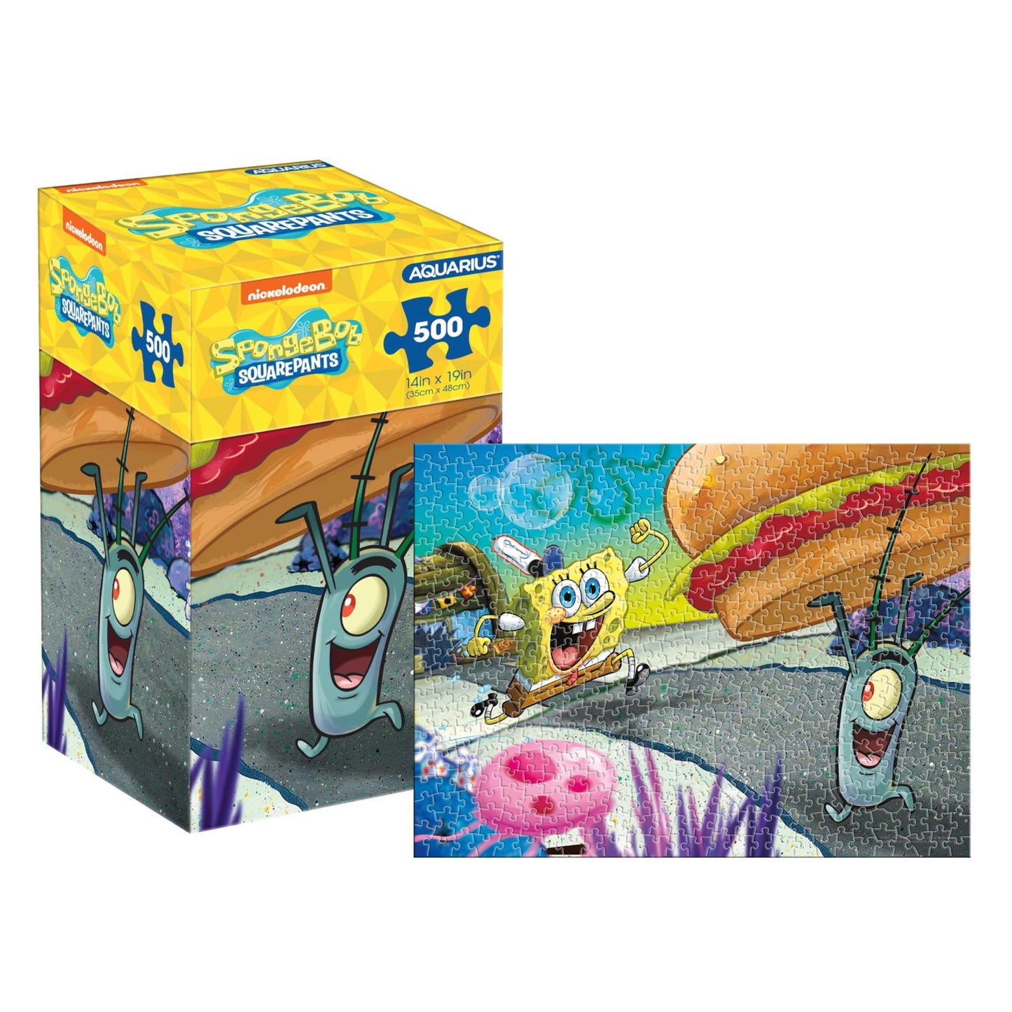 Aquarius Spongebob Plankton 500 Piece Jigsaw Puzzle for Adults and Teens - Spongebob Squarepants Merchandise 14"x19" Collectible Merchandise Gift