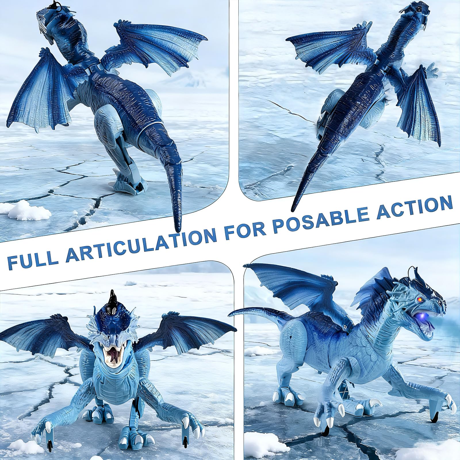 TALGIC Remote Control Dragon, Dragon for Kids with Spraying, Roaring, Swaying Head, Wings, Light-Up Interactive Robot Dinosaur Toys for Boys and