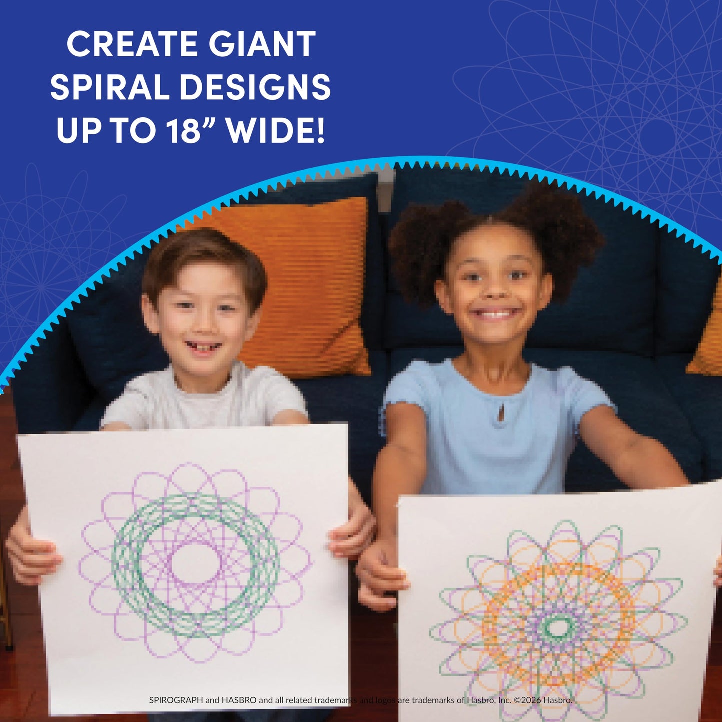 Spirograph Giant, Arts and Crafts, Kids Toys, Art Supplies, Craft Supplies, Drawing Kit, Spiral Art, Classic Gear Design Kit, Markers, Ages 8+