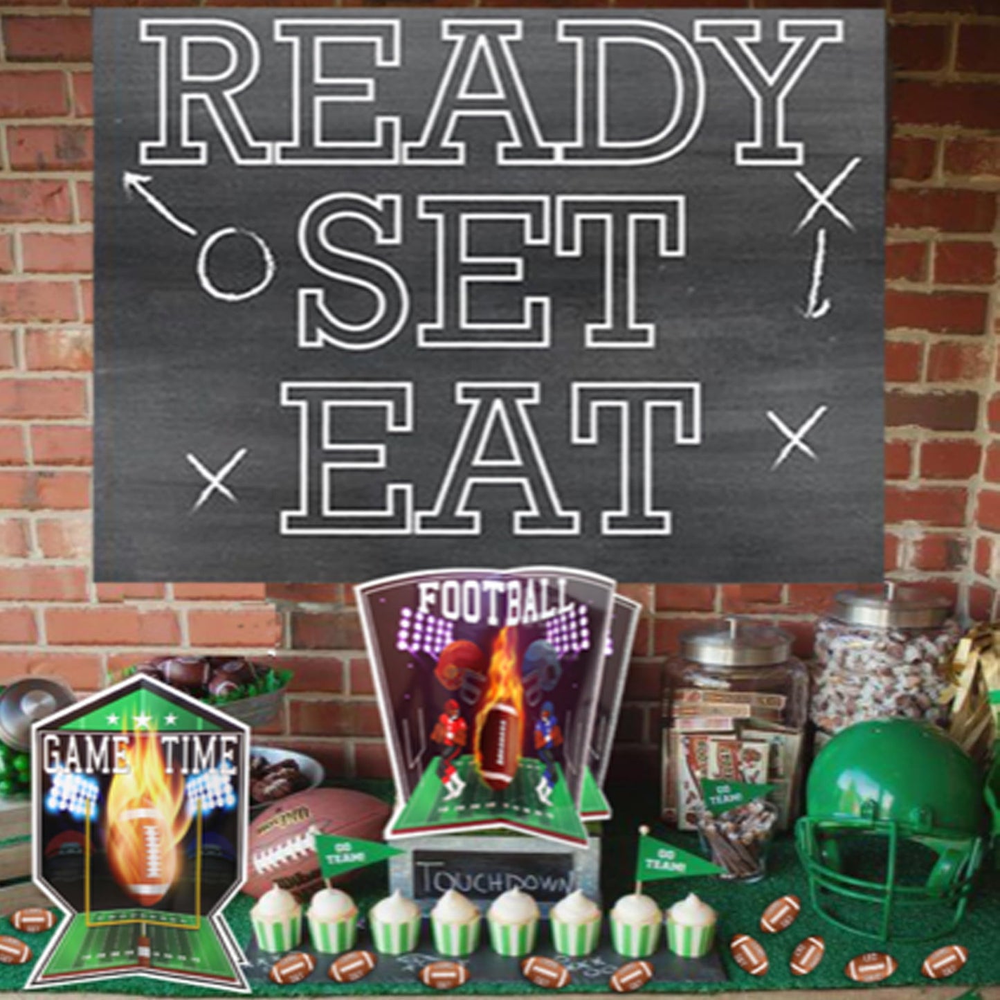 Football Party Table Centerpieces | 28 piece 3D Football Party Decoration Set | Football Birthday Party Supplies | Big Game Party Decorations | Game