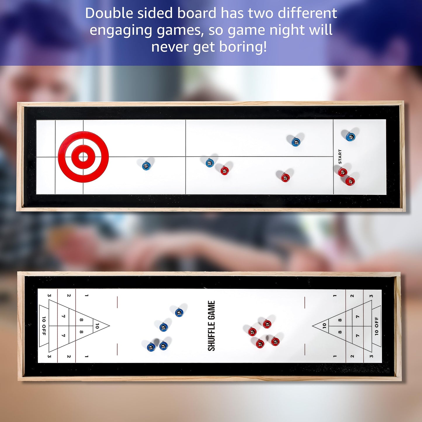 Trademark Innovations Table Top Games Shuffle Board Game Table Portable Game Table Curling Game
