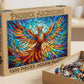 NiceGo 1000 Piece Jigsaw Puzzle for Adults Colorful Stained Glass Rising Phoenix | Vibrant Fantasy Firebird Mosaic Art | 27.5"x19.7" | Challenging