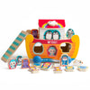 Jasey's Toy Chest Noah's Ark Wooden Sort & Match | 18-Piece Shape Sorting Ark with Animal Pairs, Figures & Ladder | Educational Toy for Toddlers Ages