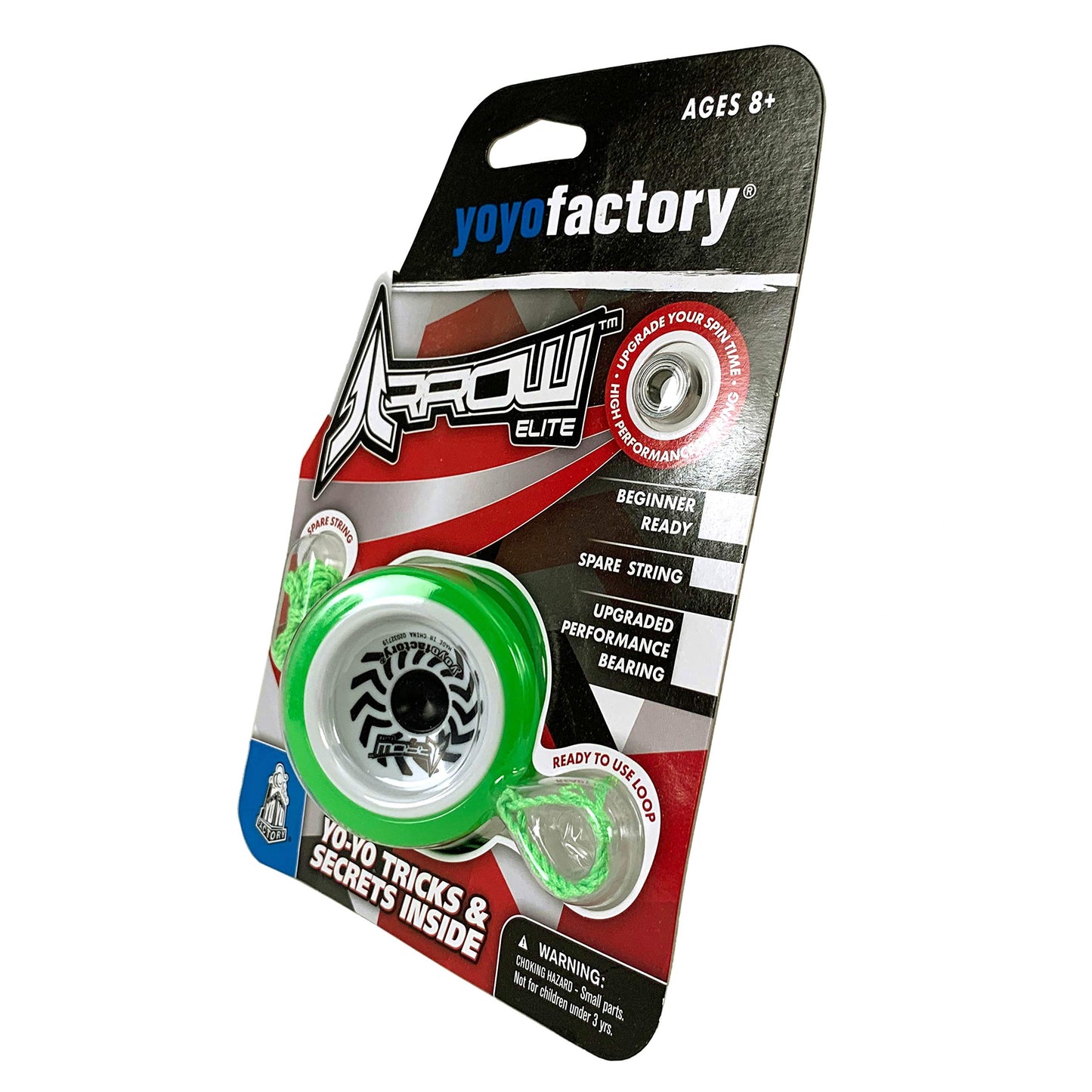YoyoFactory Arrow Elite Beginner Yoyo Toy - Comes with Extra String & Pre Tied Finger Loop - Includes Bearings for Beginners to High Performance